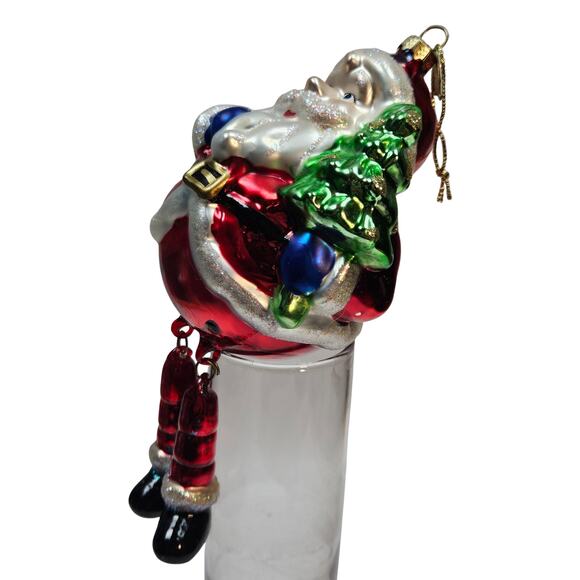 VTG Thomas Pacconi Handblown Glass Santa Claus Ornament With Dangle Legs READ - Picture 4 of 8